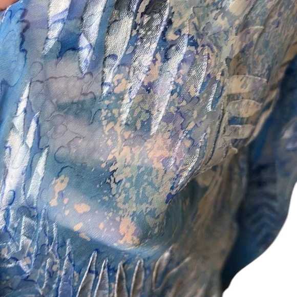 Silk Open front sheer cardigan,silk by Simply silk,ruffle hem,feminine,romantic - Picture 9 of 12